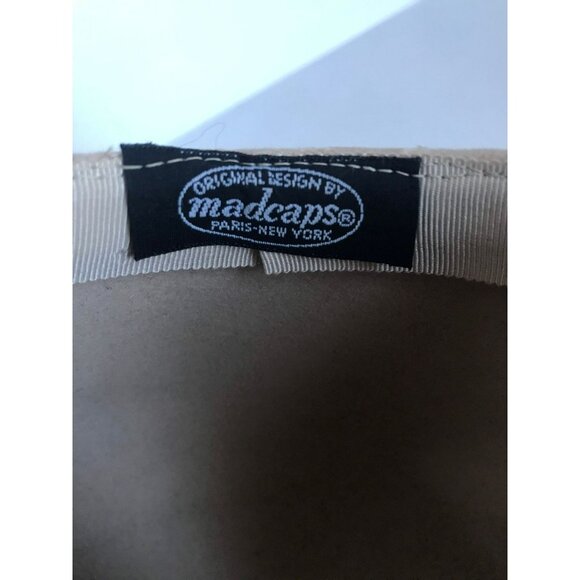 Vtg 1960's Original Design By Madcaps Paris New York Beige Bucket Hat Size S/M - Picture 8 of 8